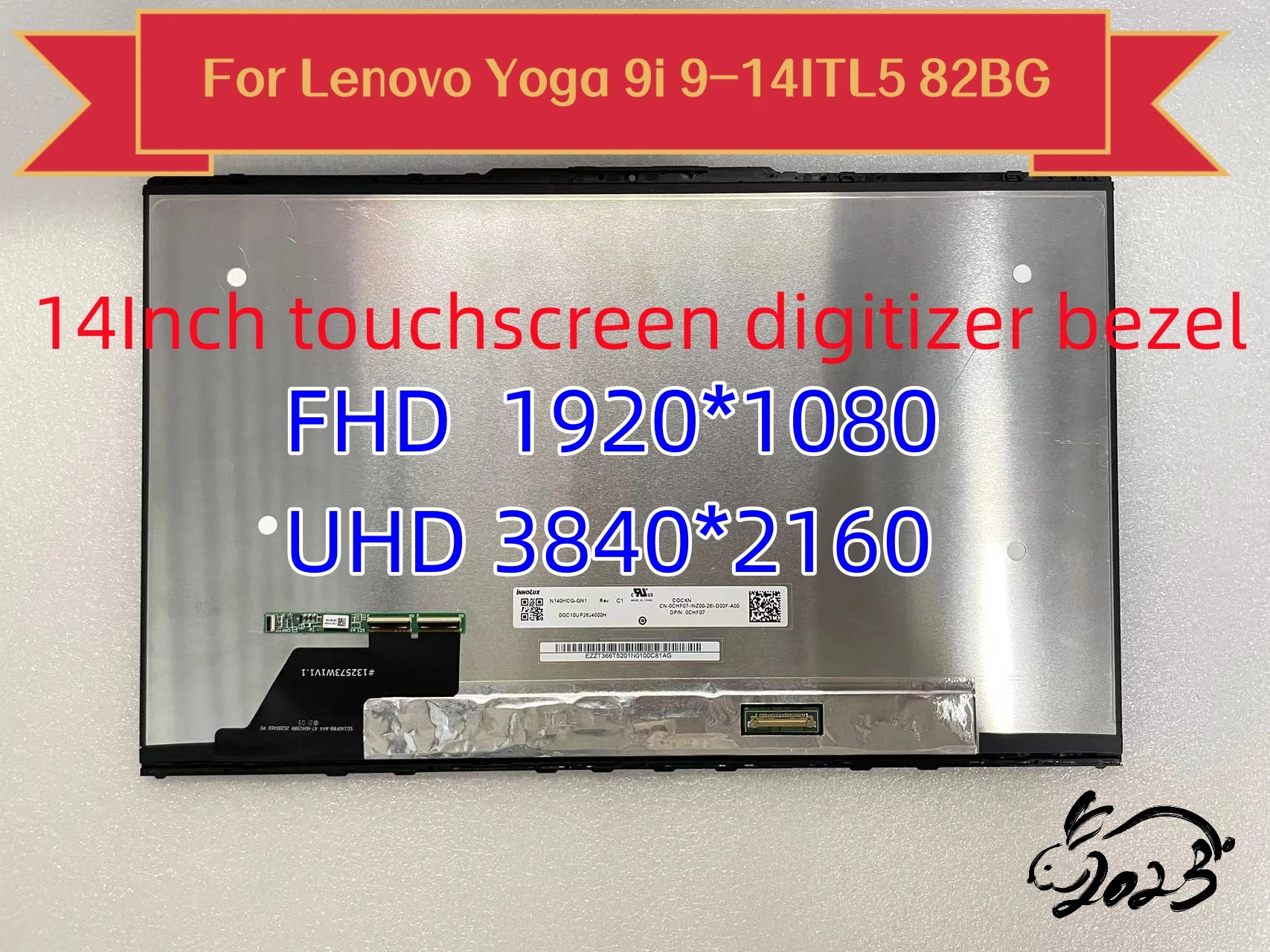 14Inch FHD UHD For Lenovo Yoga 9i 9-14ITL5 82BG Laptop LCD Replacement Display Touch Screen Assembly With Frame 5D10S39665