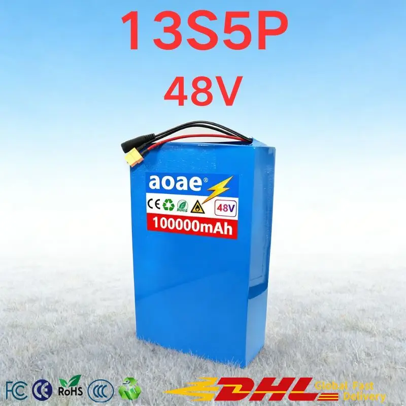 13S5P 48V For E-Bike Scooter Electric Bike Battery Pack Strong High Capacity Rechargeable Lithium Ion Battery Emergency