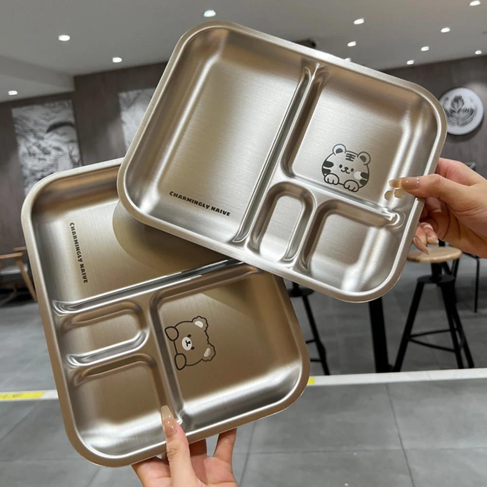 

Kids Food Tray 26*21*2cm Stainless Steel Food Tray Safe And User-friendly Easy To Clean High-quality Stainless Steel
