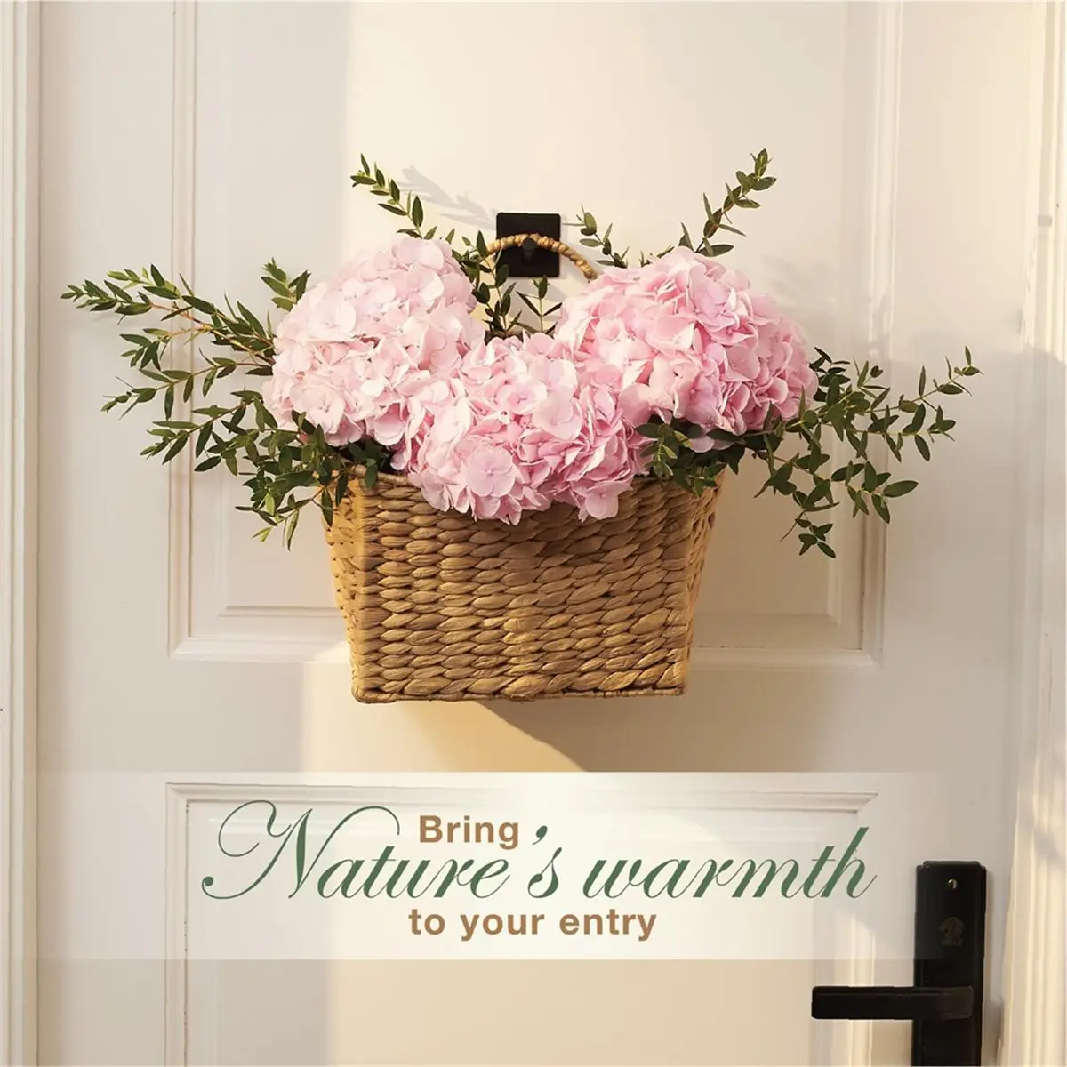 618 Mega Sale Set of 2 Wicker Hanging Basket for Organizing, Front Door, Mail, Flowers - Woven Wall Baskets for Storage