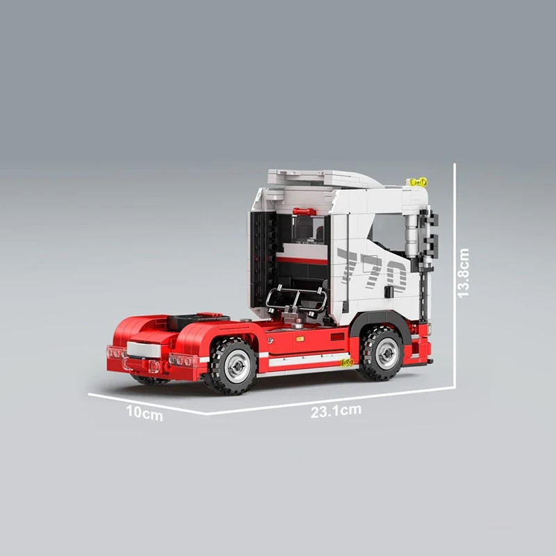 Europese vrachtwagenkop bouwstenen Techniekserie Vrachtwagen Semi-trailer Tractorunit Educatief montagespeelgoed Kind Vakantiecadeau