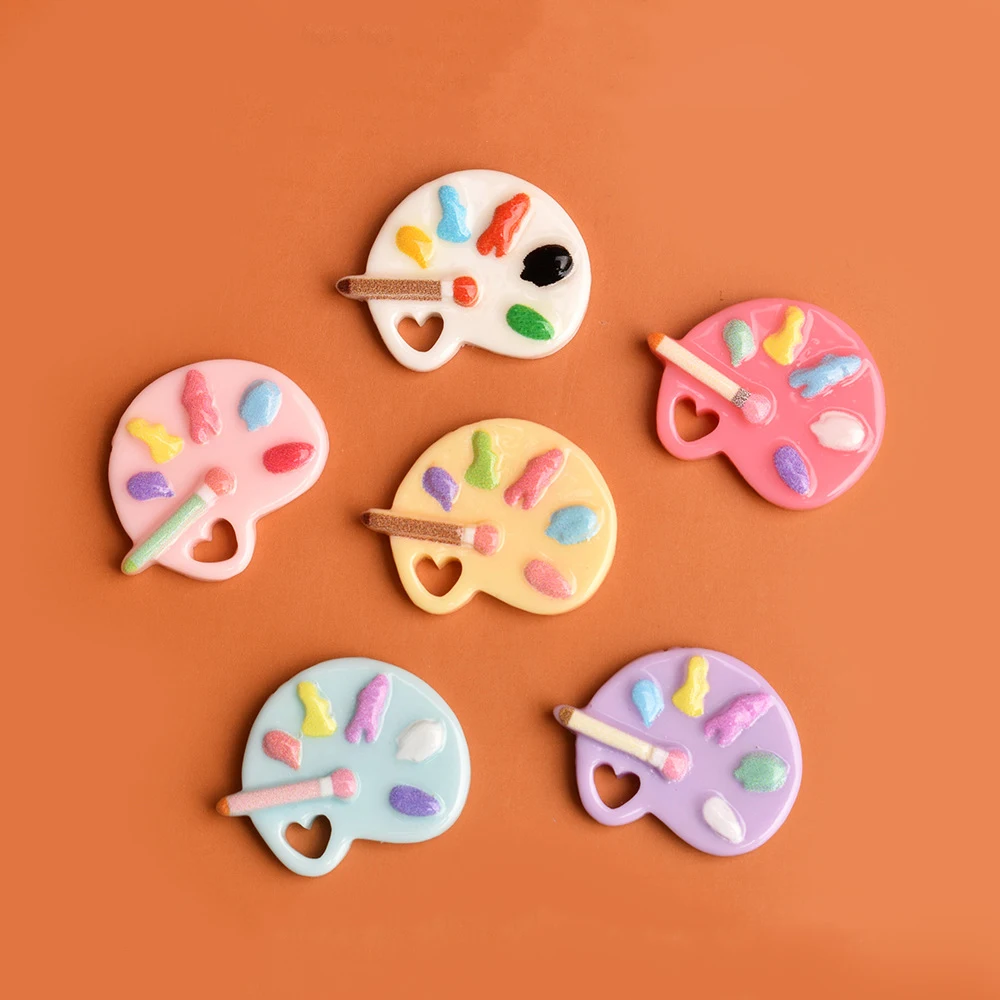 10Pcs Mini Color Palette DIY Resin Accessories For Miniature Dollhouse Scene Desktop Ornaments Refrigerator Magnets Keychain Acc view 3