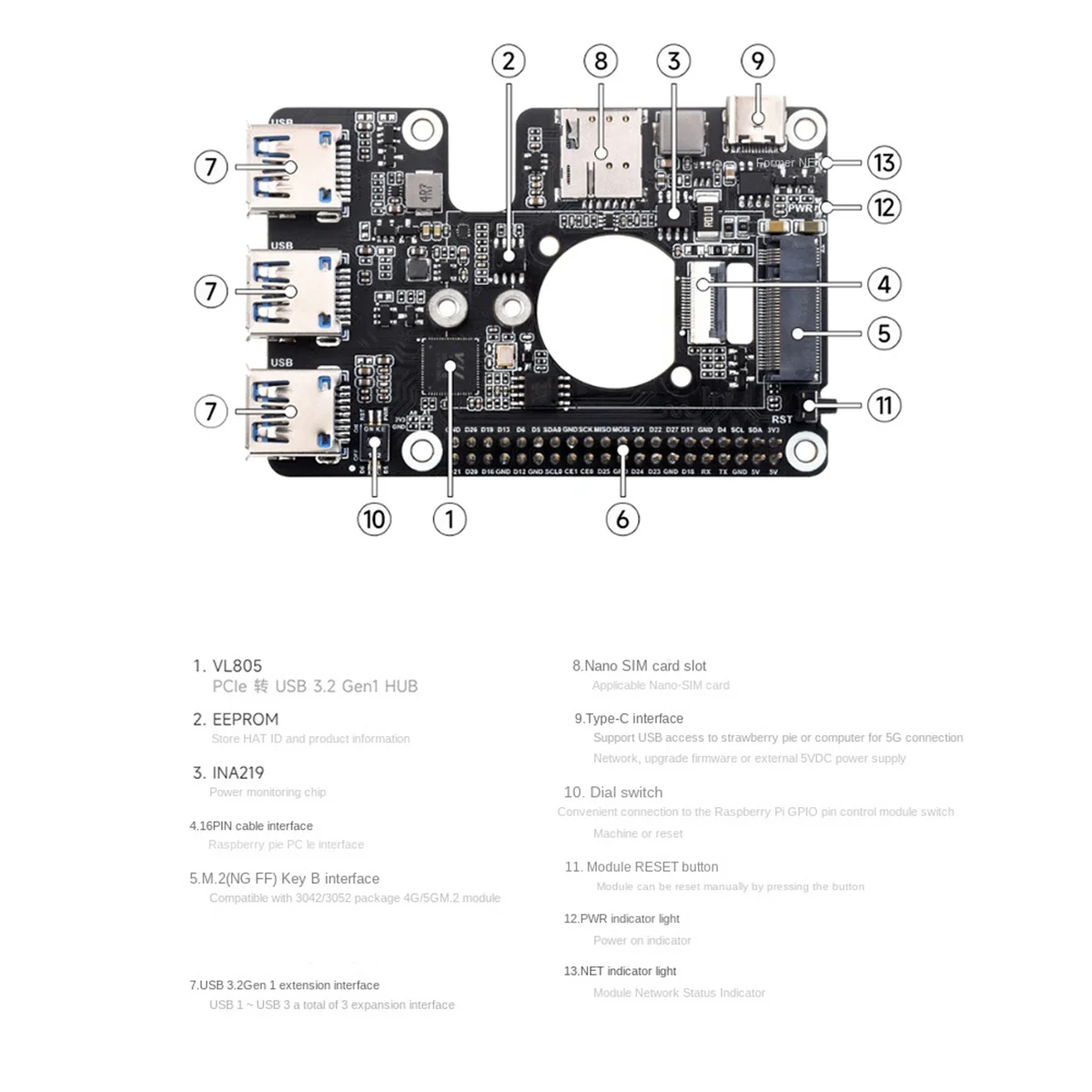 

【Определение!】 Плата адаптера для 5 PCIe-M.2 4G/5G и USB 3.2 Плата адаптера с антенным модулем 5G 4-в-1
