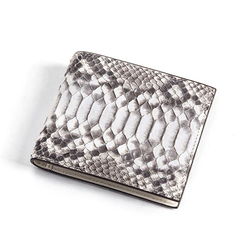 2022 New Luxury Python Skin Women\'s Purse Short Multi Card Slots Men Wallet Snakeskin Fashon Bag Genuine Leather Lady Purse 45