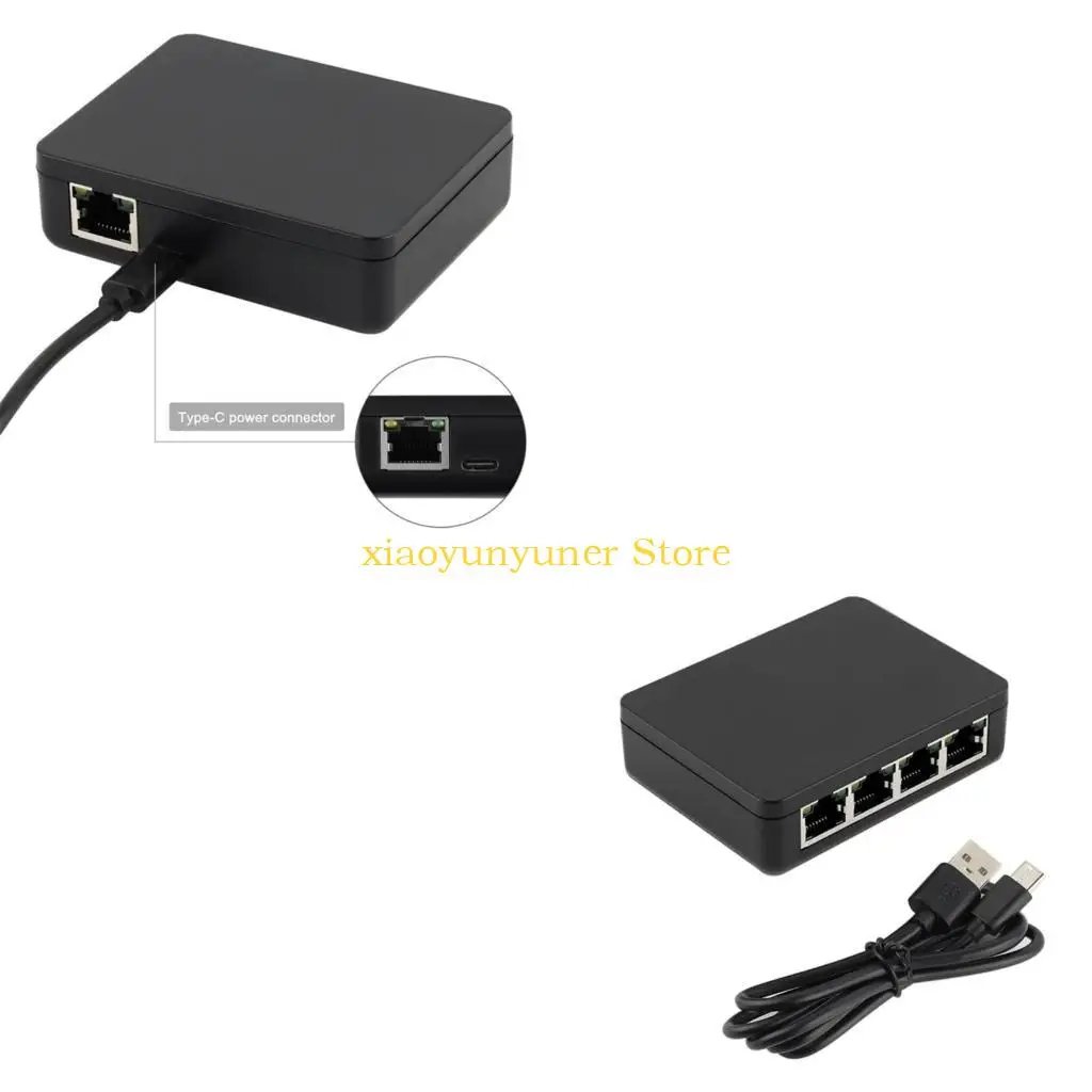 P9JB 1 to 4 Gigabit Ethernet Splitter 1000Mbps RJ45 LAN Hub for Connecting Multiple Devices like Computers and TV