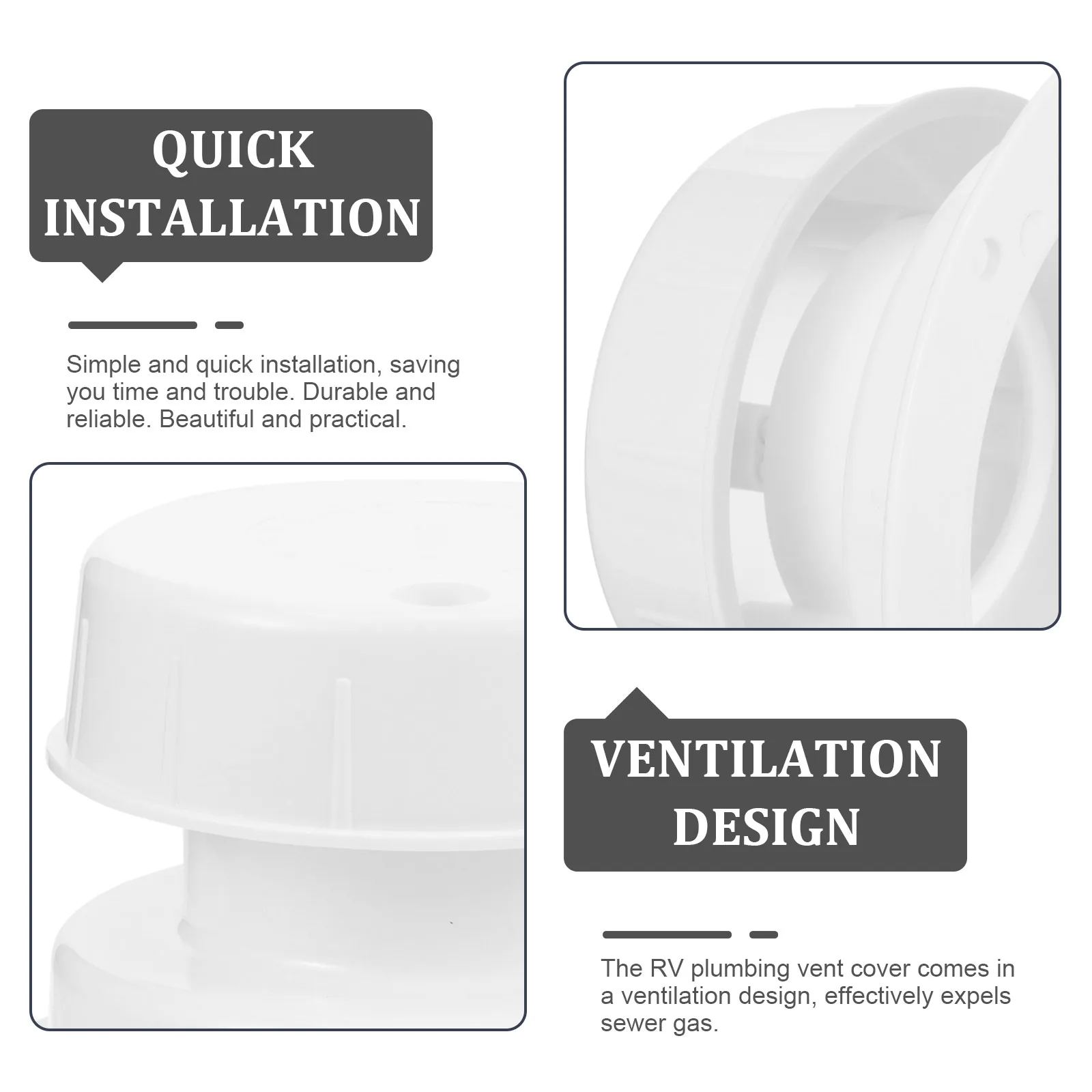 

Vent Cover Plumbing Roof Camper Sewer Cap Rv Caps Replacement Bathroom Durable Ventilation Prevent Smell Wind Rain Protection
