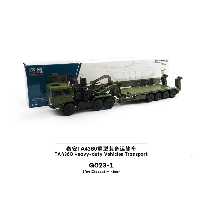 

Diecast 1:64 Scale Alloy TA4360 Heavy Duty Flatbed Trailer Model Finished Product Simulation Toy Collection Gift Static Display