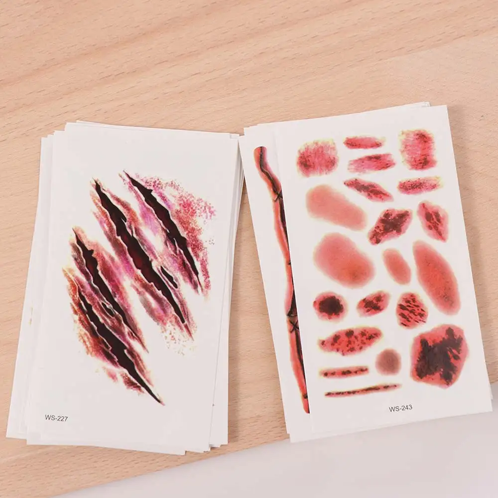 30장 빅 마우스 할로윈 타투 스티커 일회용 방수 얼굴 스티커 코스프레 소품 눈 데칼 바디 아트 스티커