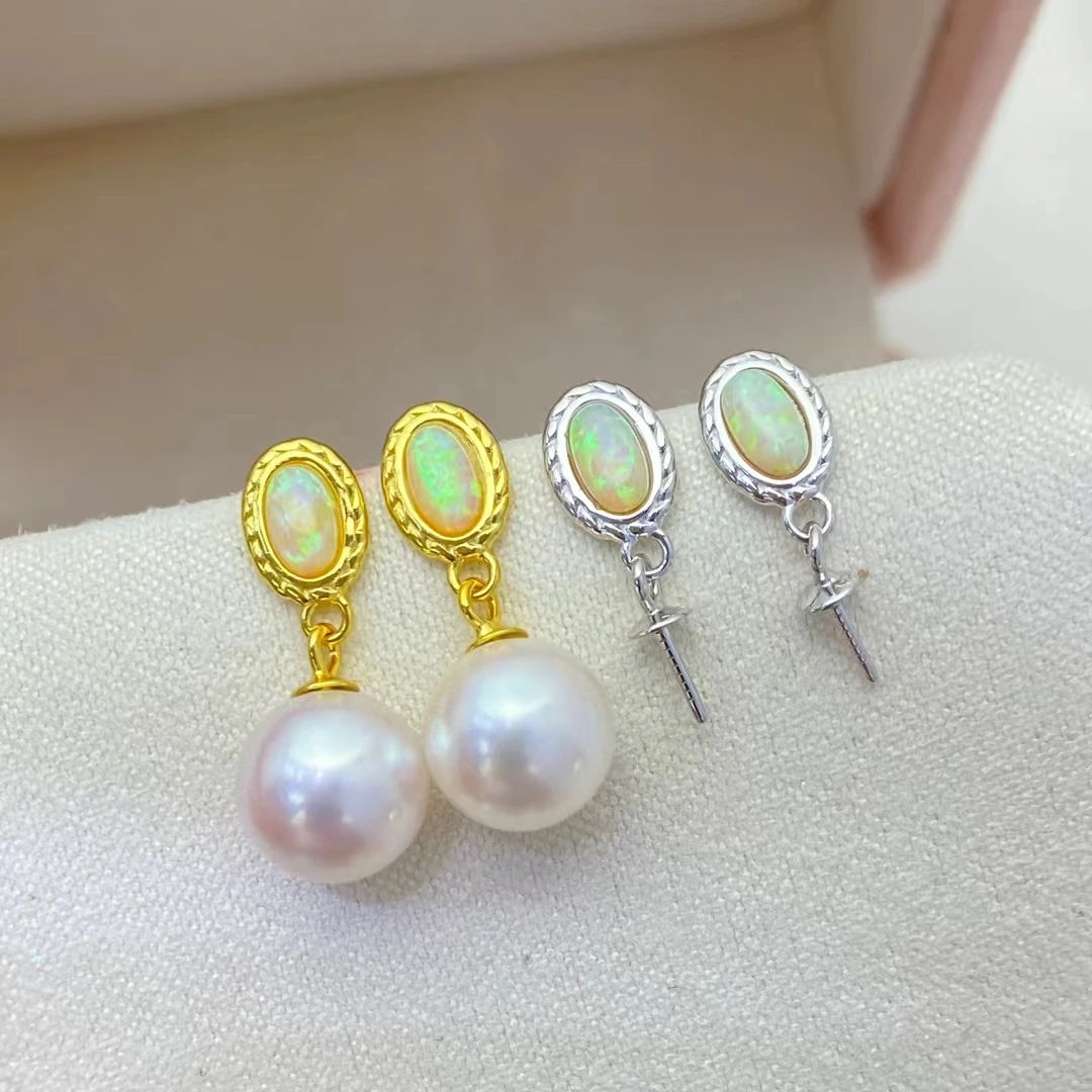 

Оптовая продажа, серьги из стерлингового серебра 925 пробы, фурнитура для крепления, базовые монтажные детали, аксессуар для жемчуга 8-9 мм, 5 пар/лот