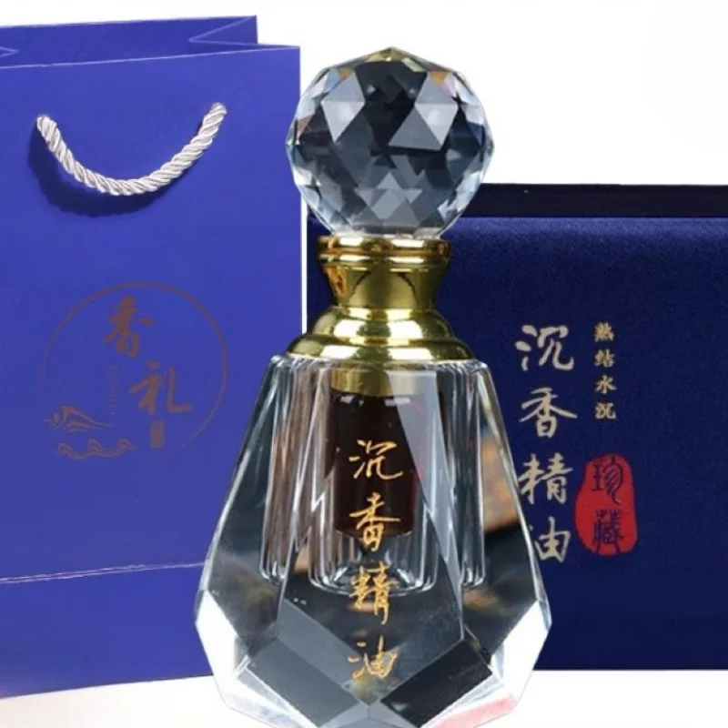 1g Hainan Natural Pure Agilawood Essential Oil Ancient Method Distillation Temple Worship Meditation Calm Mind Promote Sleep