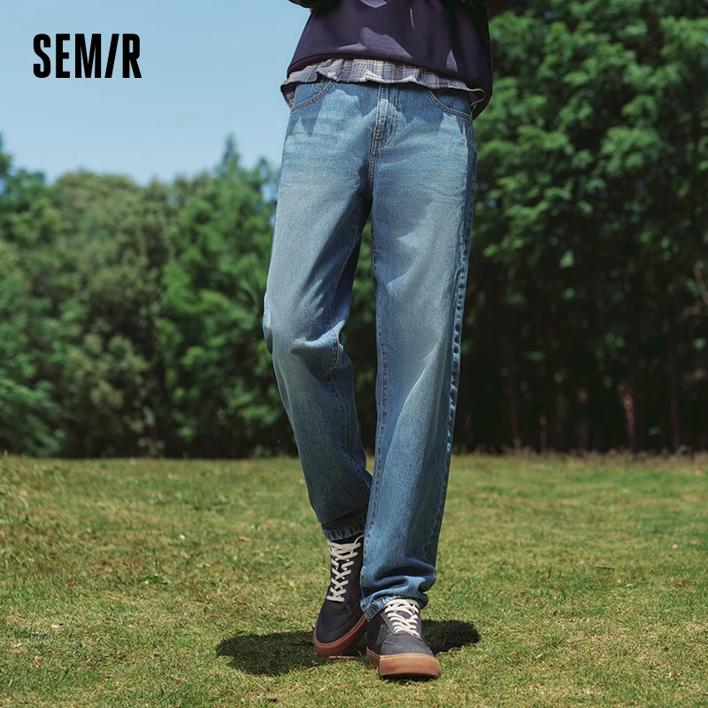 

Semir Jeans Men 2024 Autumn New Pure Cotton Fashion Vintage Washed Tapered Long Pants