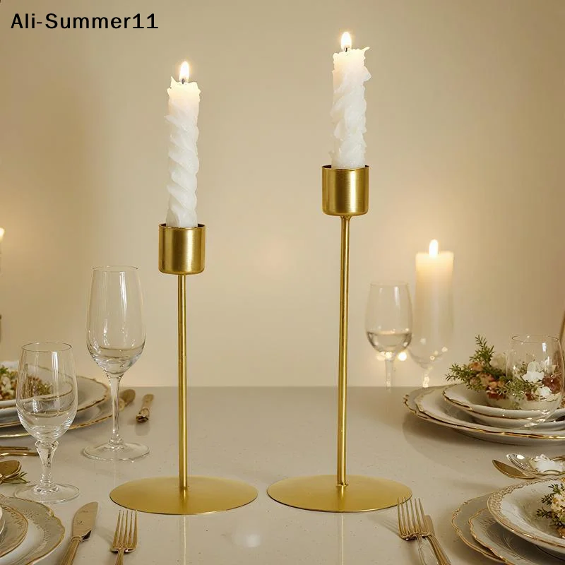 【A6L】Europäischer Stil Metall-Kerzenhalter Einfache Goldene Hochzeitsdekoration Bar-Party Wohnzimmer-Dekor Heim-Dekoration Kerzenständer