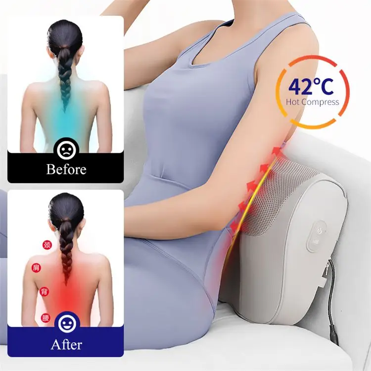 Rechargeable Three in One Use Smart Travel Portable Heat Sleeping Vibration Neck Shoulder Massage Pillow