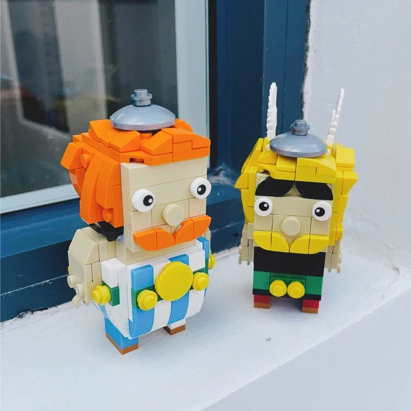 Akcesoria anime Obelixed Brickheadz klocki kwadratowa głowa figurki małe cząstki Model montażowy zabawka dla dzieci prezent urodzinowy