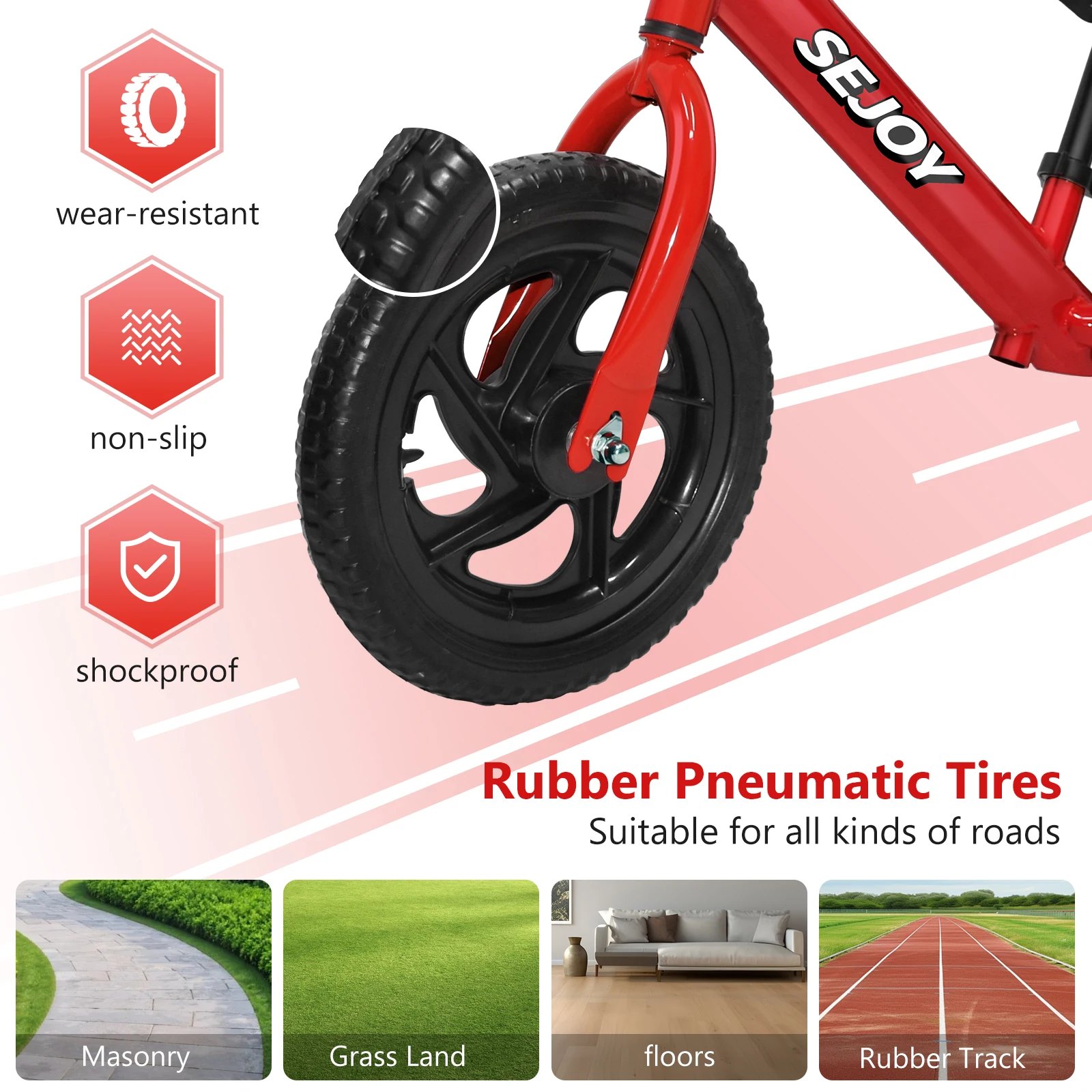 SEJOY Kids Balance Bike for 3-6 Years, Lightweight Toddler Balance Bikesaddle Height Adjustable and Handlebar Outside Bike Toy