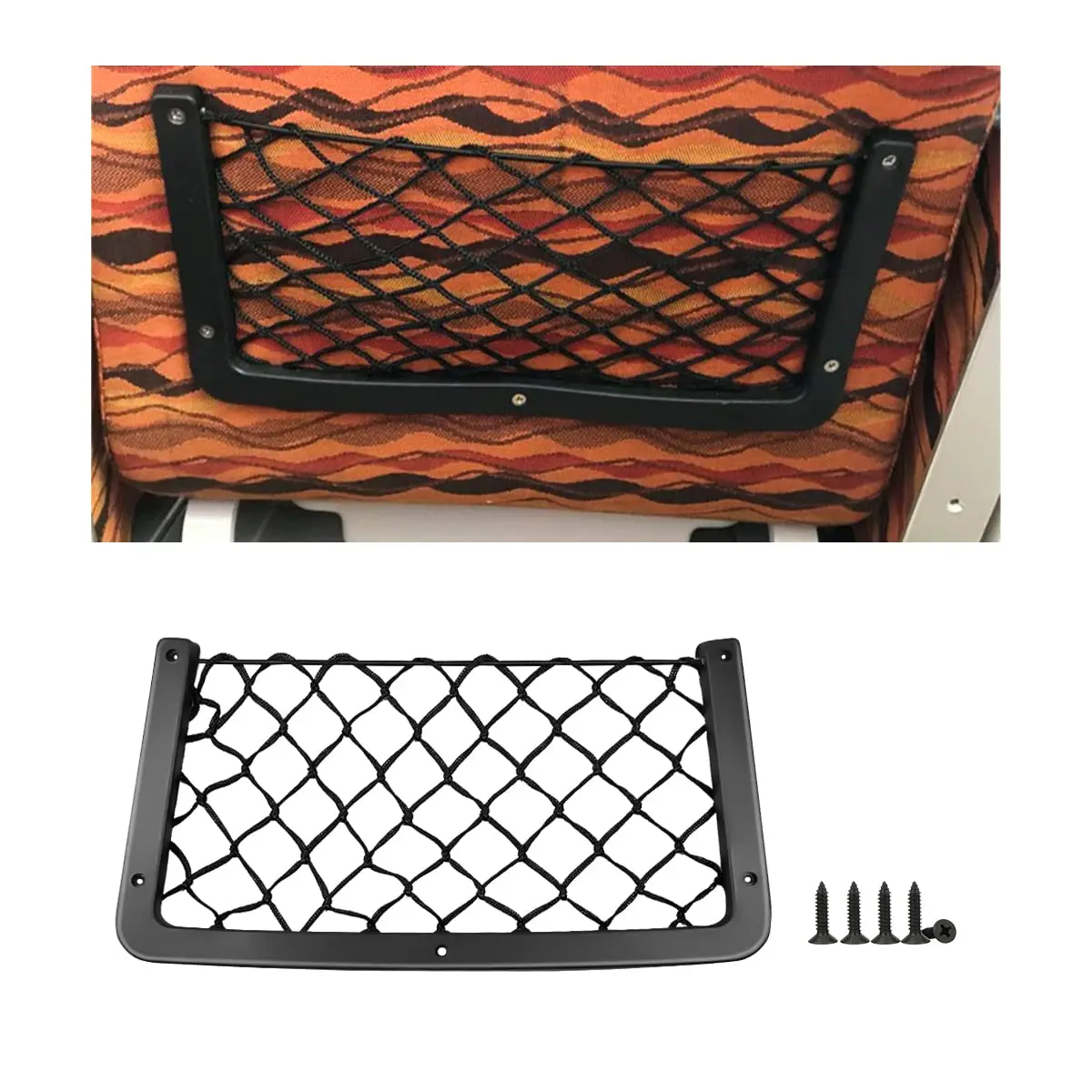 Rede de Armazenamento para Carro, Painel de Porta, Acampamento, Montagem no Encosto do Banco do Ônibus, Suporte de Celular em Malha, Bolsa de Armazena