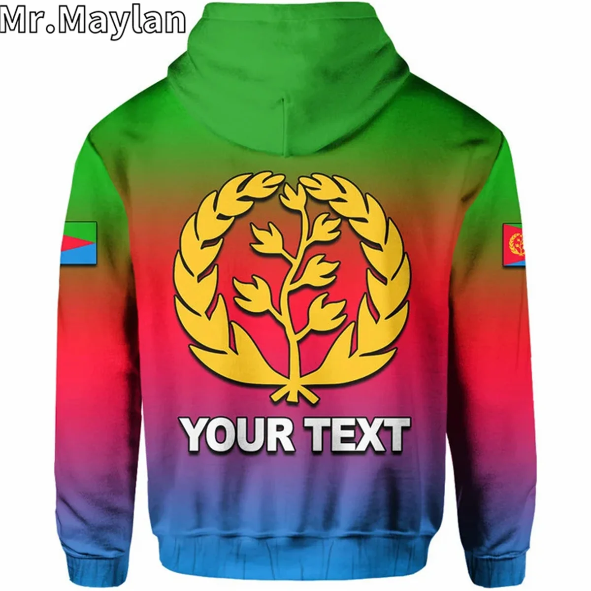 Africa Country ERITREA Flag And Olive Branches 3D Print Unisex Hoodie Men Streetwear Zip Pullover Casual Jacket Tracksuits K-708