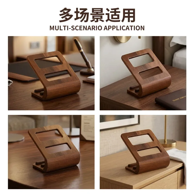 North American Black Walnut Remote Control Holder Wooden Desktop Organizer for Living Room Coffee Table Office Desk Storage