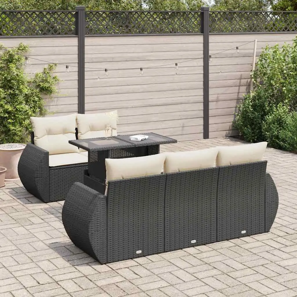 

Elegant Black and Cream Outdoor Garden Sofa Set Durable Comfortable Seating for Patio and Garden Furniture