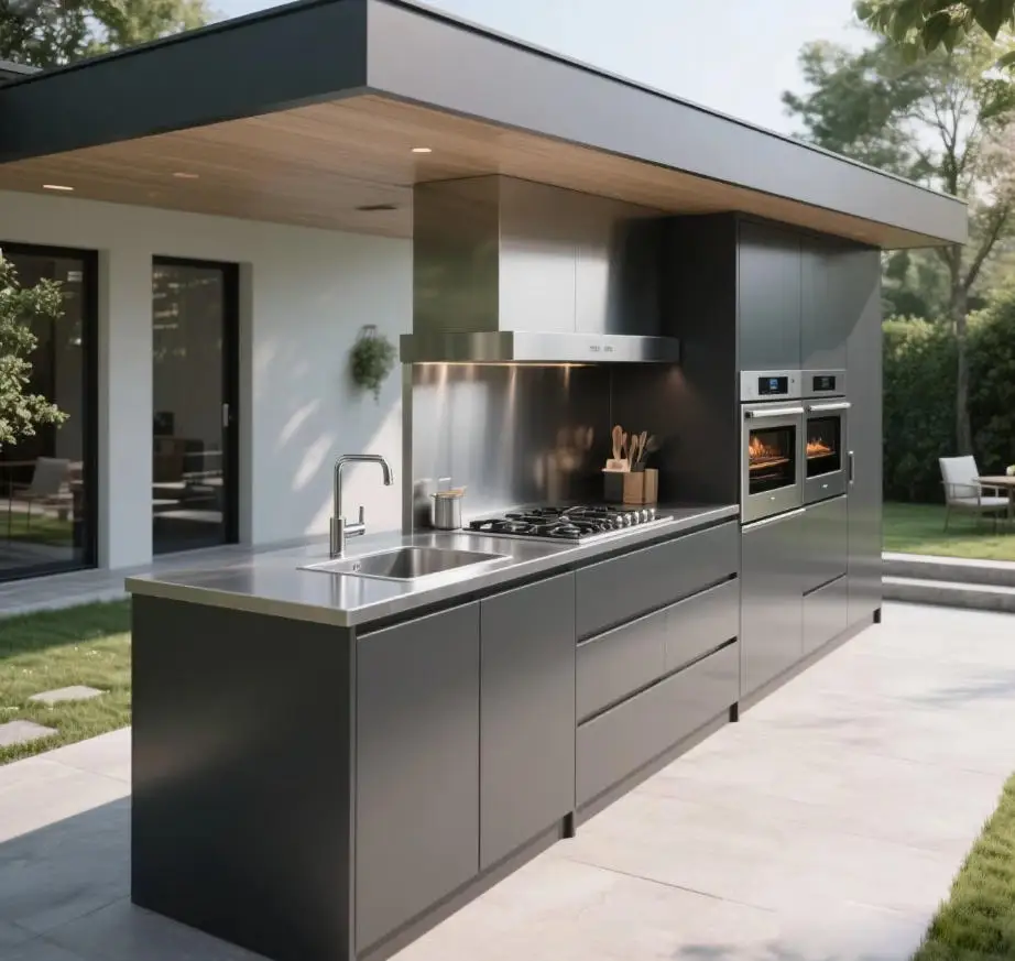 Durable Stainless Steel Modern Kitchen Cabinets for Easy Installation Outdoor Modular Furniture