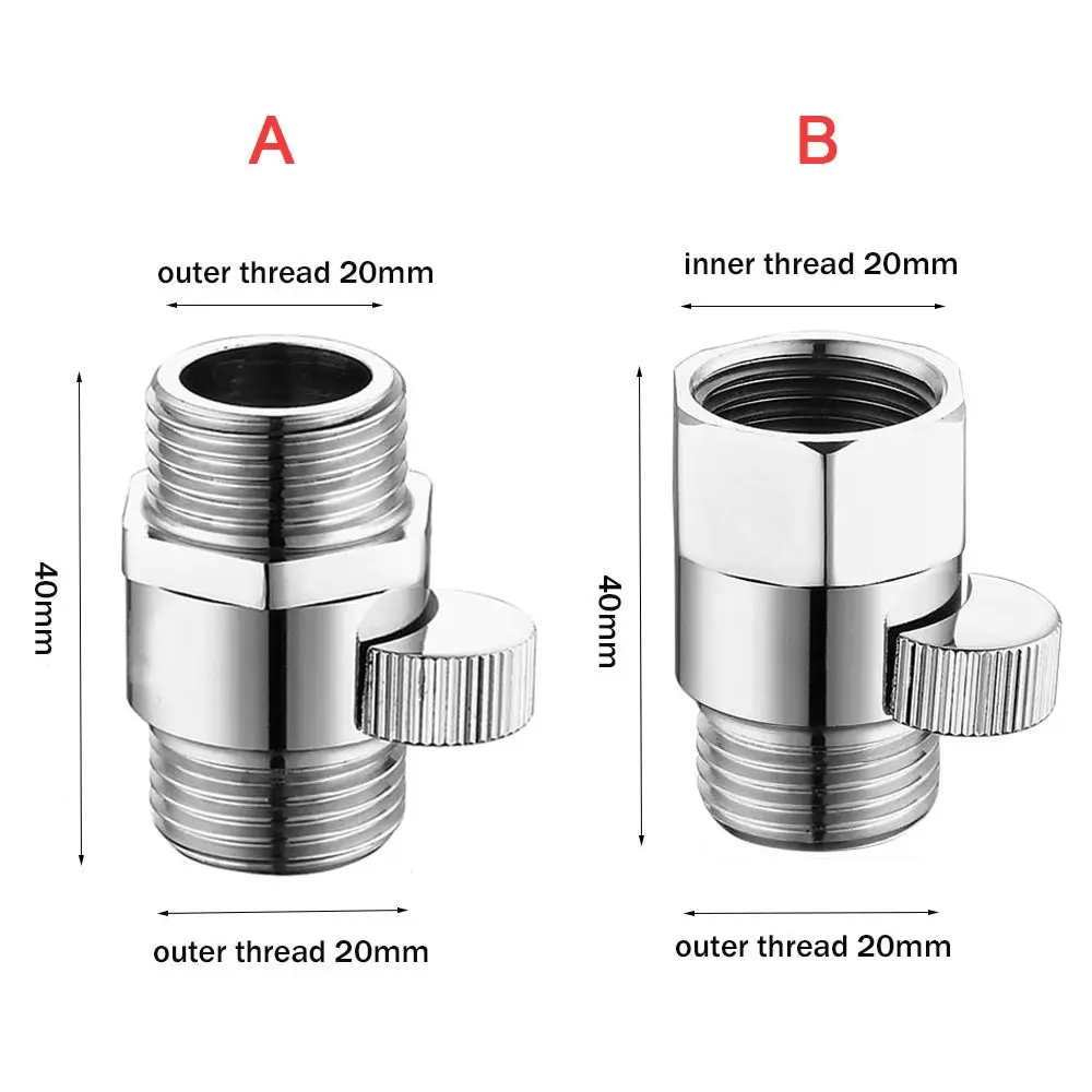 Water Tap Accessory Straight-through Water Shut-Off Water Flow Control Valve Brass Junction Shut-off Angle Valve Diverter Valve