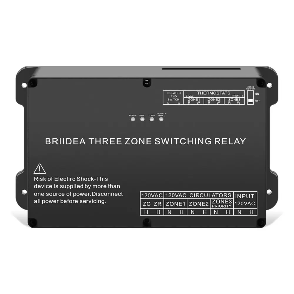 

Three Zone Switching Relay or Zone Temperature Control, Compatible with Hydraulic Heating Systems (B), with Built-in Multiple Pr