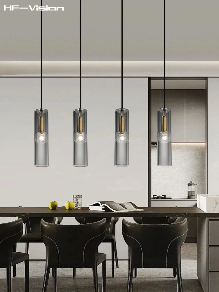 북유럽 스타일 골드 글라스 LED 샹들리에 조광 가능한 펜던트 조명 주방 아일랜드 레스토랑 및 현관용 서스펜션 조명기구