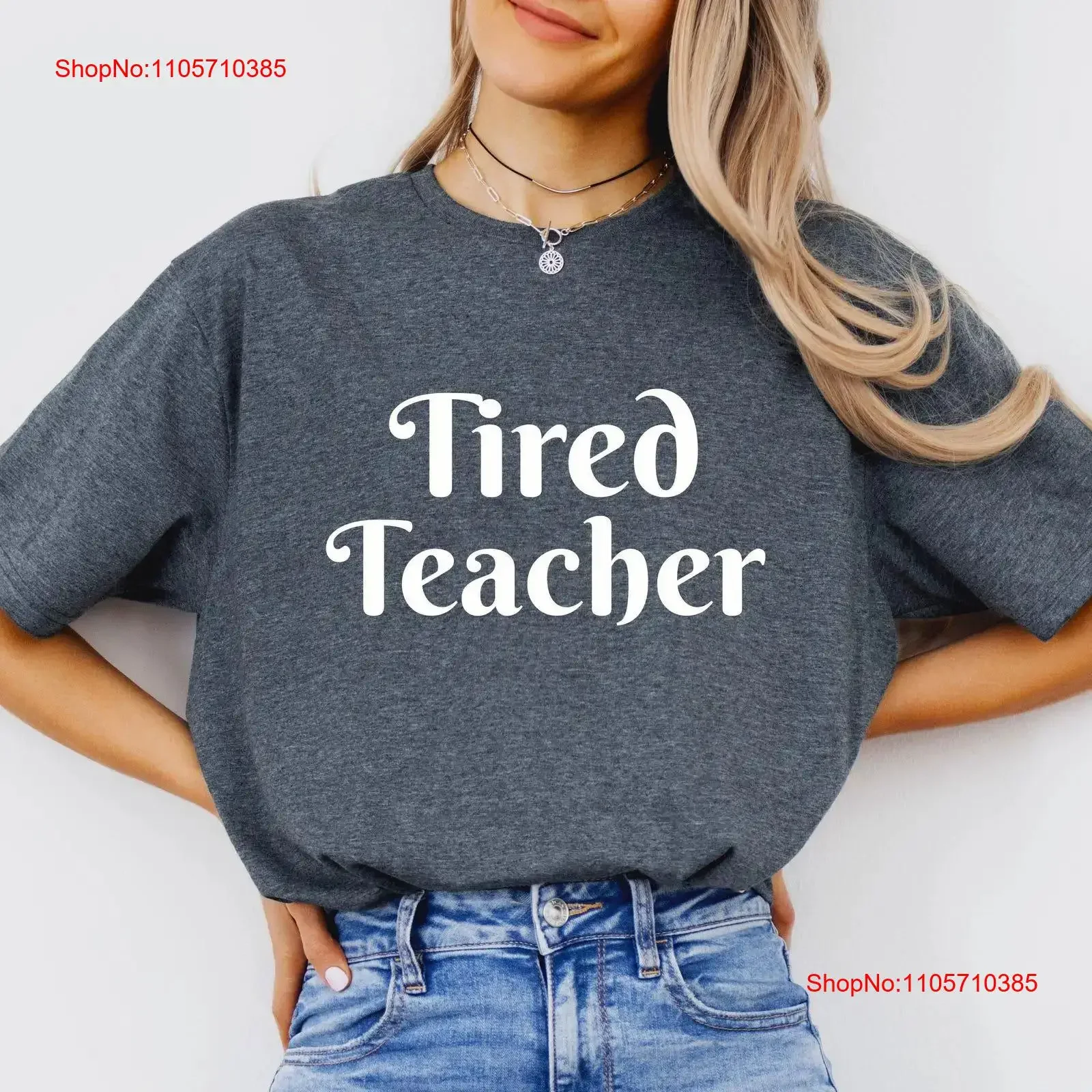 Tired Teacher Funny and Relatable Softstyle T Shirt for Teachers Friends Coworkers Color Text Design vintage Washed Slightly