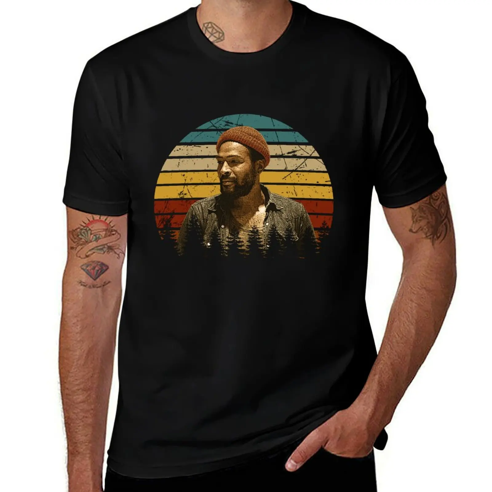 

Day Gift for Marvin Gaye T-Shirt cotton tshirt 100% t shirts for man pack white