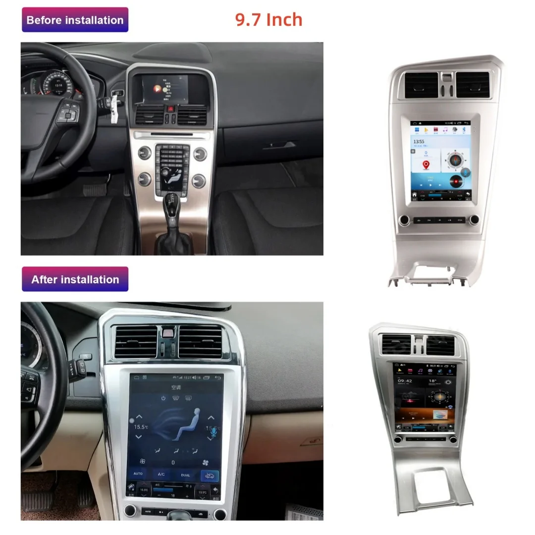 

9.7 Inch Android 13 For Volvo XC60 2009 - 2017 Audio Receiver Vertical Style Auto Multimedia Player GPS Navi Head Unit