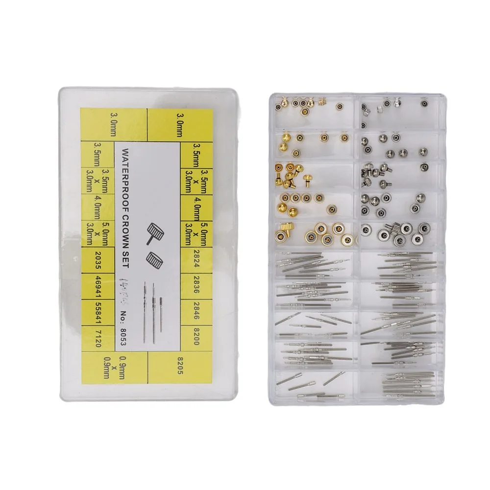Convenient Silver Watch Repair Kit Stainless Steel 12*6.4cm Watch Crown Replacement Kit Watch Building Kit For Collectors