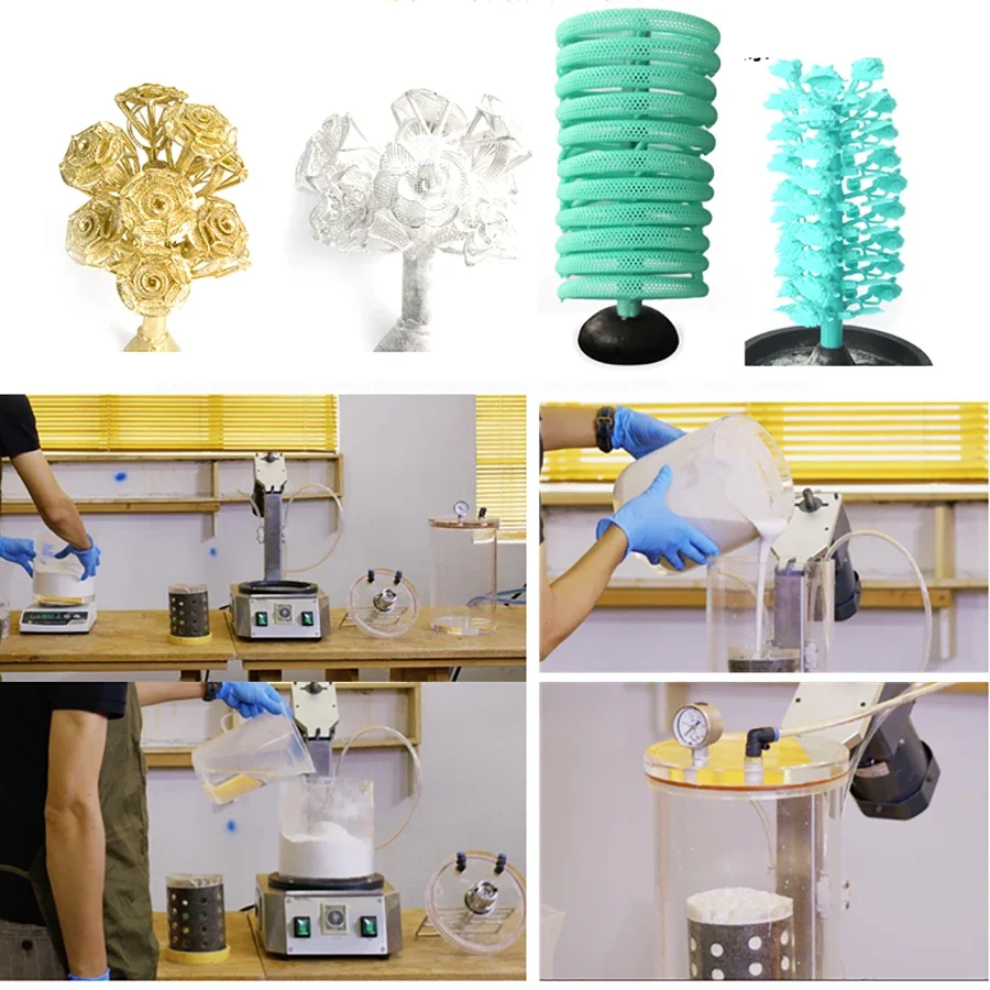 Kinway Mini Vacuum Mixer For 4"*10" Flask Mixing Machine For Investment Powder Jewelry Casting Mini Jewelry Machinery