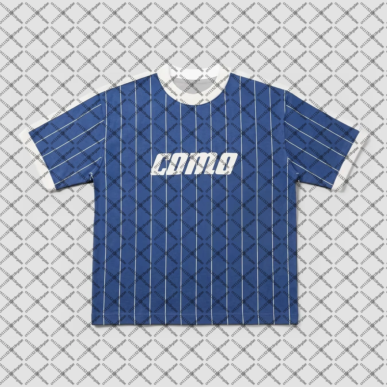 Como 1907 2026 Retro Collection Classic Pinstripe Football Jersey Short Sleeve Crew Neck Loose Casual T-Shirt Family Matching