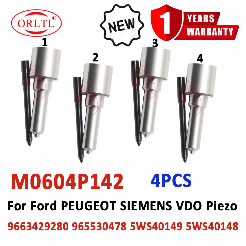 

4PCS Diesel Injector M0604P142 Nozzle 9663429280 965530478 5WS40149 5WS40148 For Ford PEUGEOT SIEMENS VDO Piezo