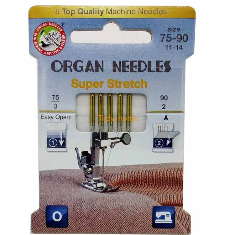 Organ Domestic Sewing Machine Needles Super Stretch HAX1SP Flat Sided Needles For Elastic Knitted Fabric Anti-jumper Needle