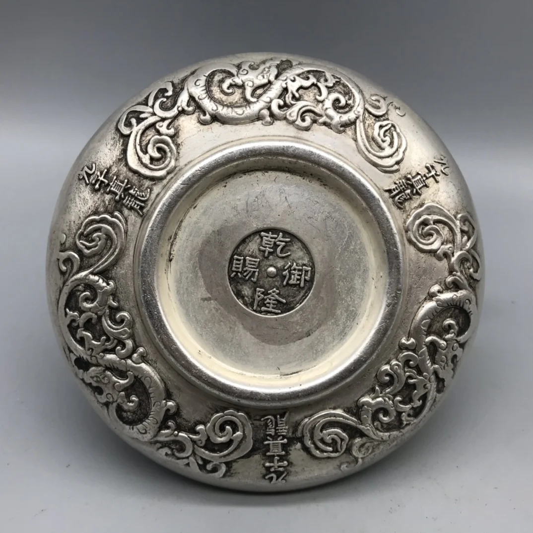 Chinese Elaboration Cupronickel Engrave, Good Luck Wealth,Longevity Character Dish Metal Crafts, Home Decoration, Free Delivery