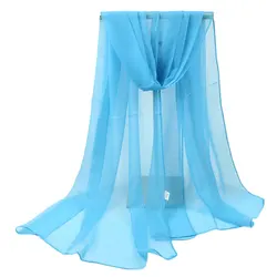 1pc Solid Color Georgette Scarf Solid Color Dancing Scarf Sunscreen Scarf Sun Block Cape Women Shawl Dual Scarf