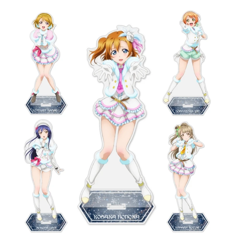¡Anime romántico Love Live! Versión de halación de nieve, letrero de pie acrílico, adorno de escritorio, amigos, fanáticos, regalos de Festival, 15cm
