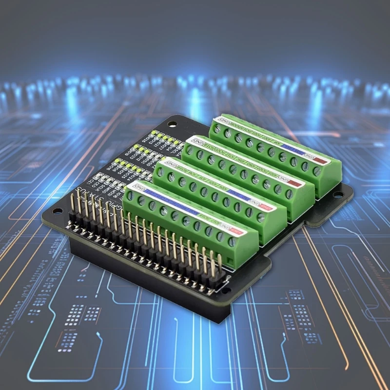 P5EA GPIO Electronics Project Board with Screw Clamps and Pin Identification