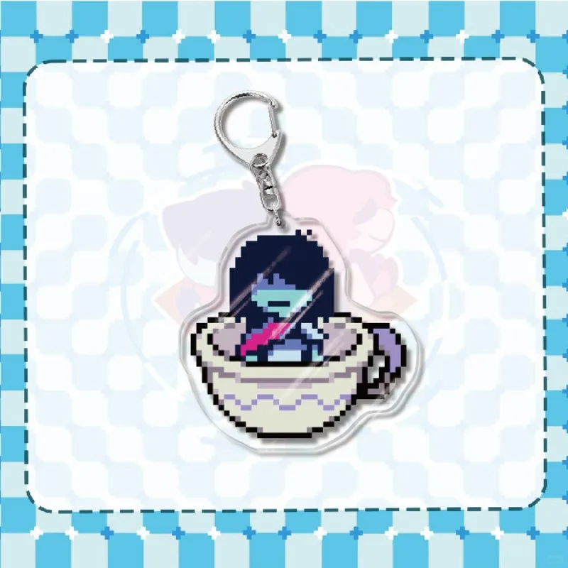 Hot Pixel Game Deltarune Series High Definition Acrylic Keychain Creativity Cute Cartoon Character Printing Backpack Keychain