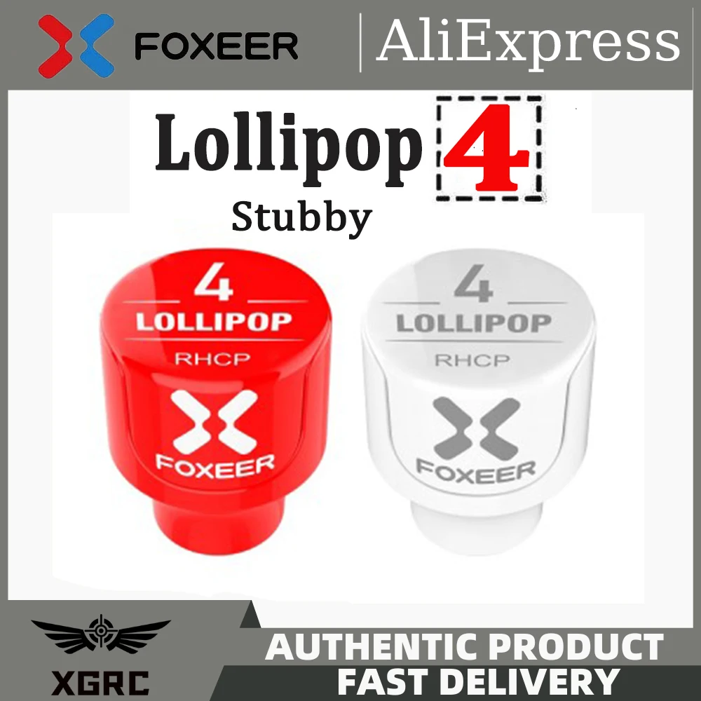 Foxeer Lollipop 4 V4 Stubby FPV 안테나, 2.6DBi 5.8G LHCP RHCP SMA RP-SMA 마이크로 버섯 리시버 안테나, FPV RC 드론용, 2 개