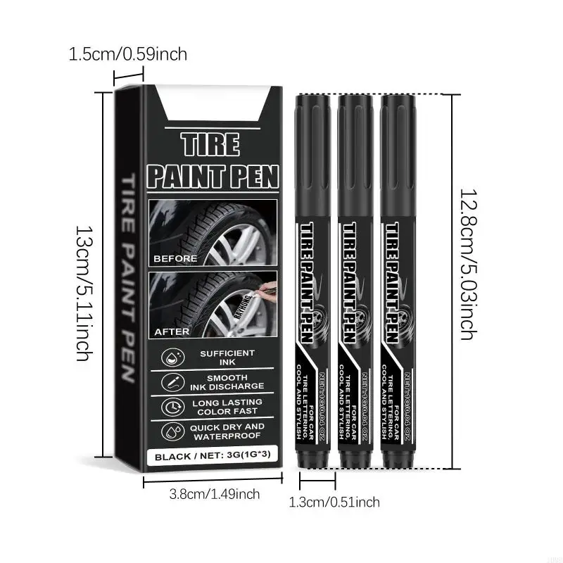 

J0MB Black Tire Marker Pen для автострасных шин и ремонт царапин
