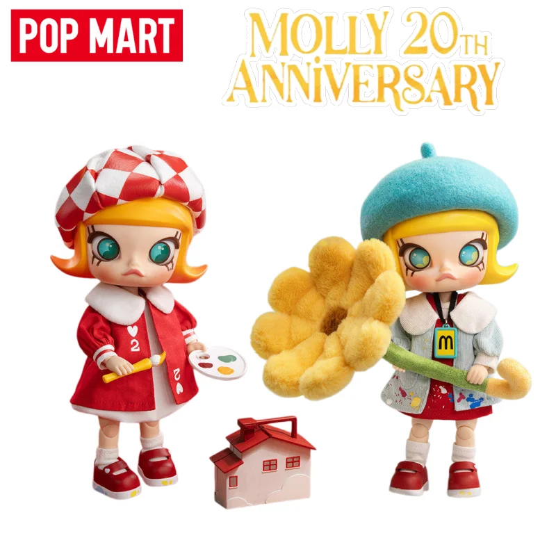 

POP MART Molly 20th Anniversary Series Blind Box 1/8 Bjd Doll Actions Figures Doll Collection Toy Girl's Birthday Surprise Gift