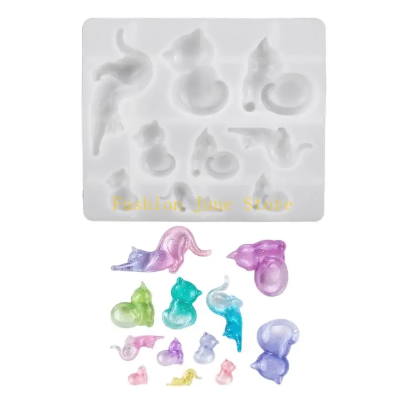 N5KA Double Sided Cats Silicone Resin Mold For Custom Jewelry And Decors Items