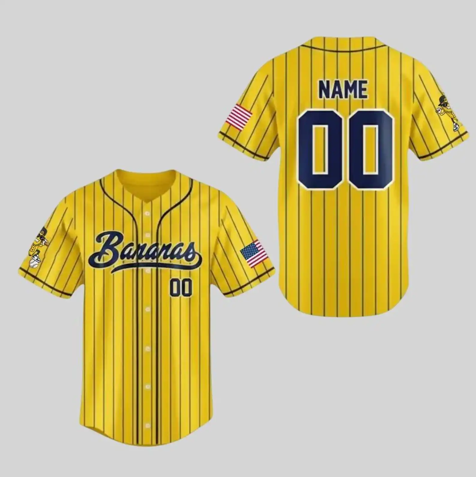 Custom Banana Team Baseball Jersey Personalized Name Number White Sports Shirt Breathable Fan Uniform Gift