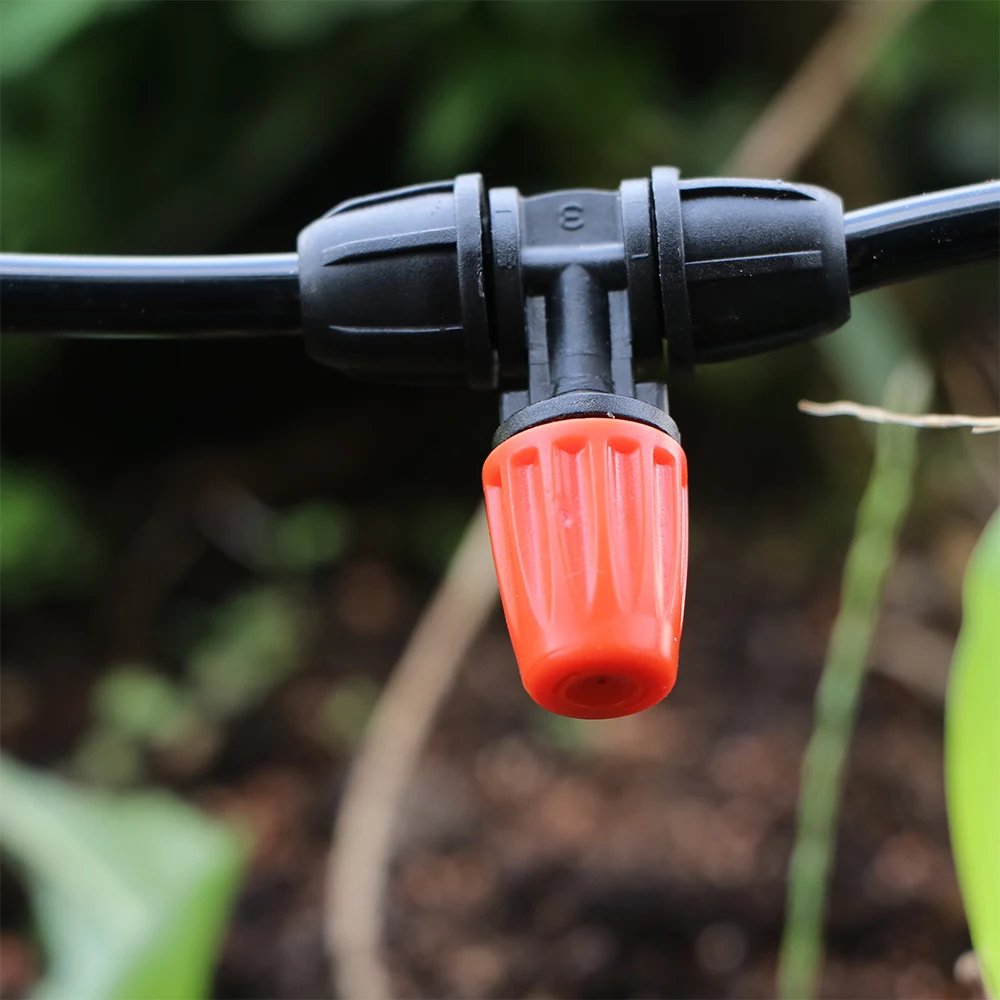 15PCS 1/4 "Tuin Slang Verneveling Nozzle met Slot Cap voor Kas 4/7mm Slang irrigatie Sprinkler Voorkomen Buizen Slip Sproeier