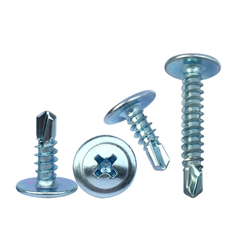 M4.2 Galvanized Carbon Set Large Flat Head Phillips Self Tapping Screws Drilling Tail Screw Complimentary plastic box BIT