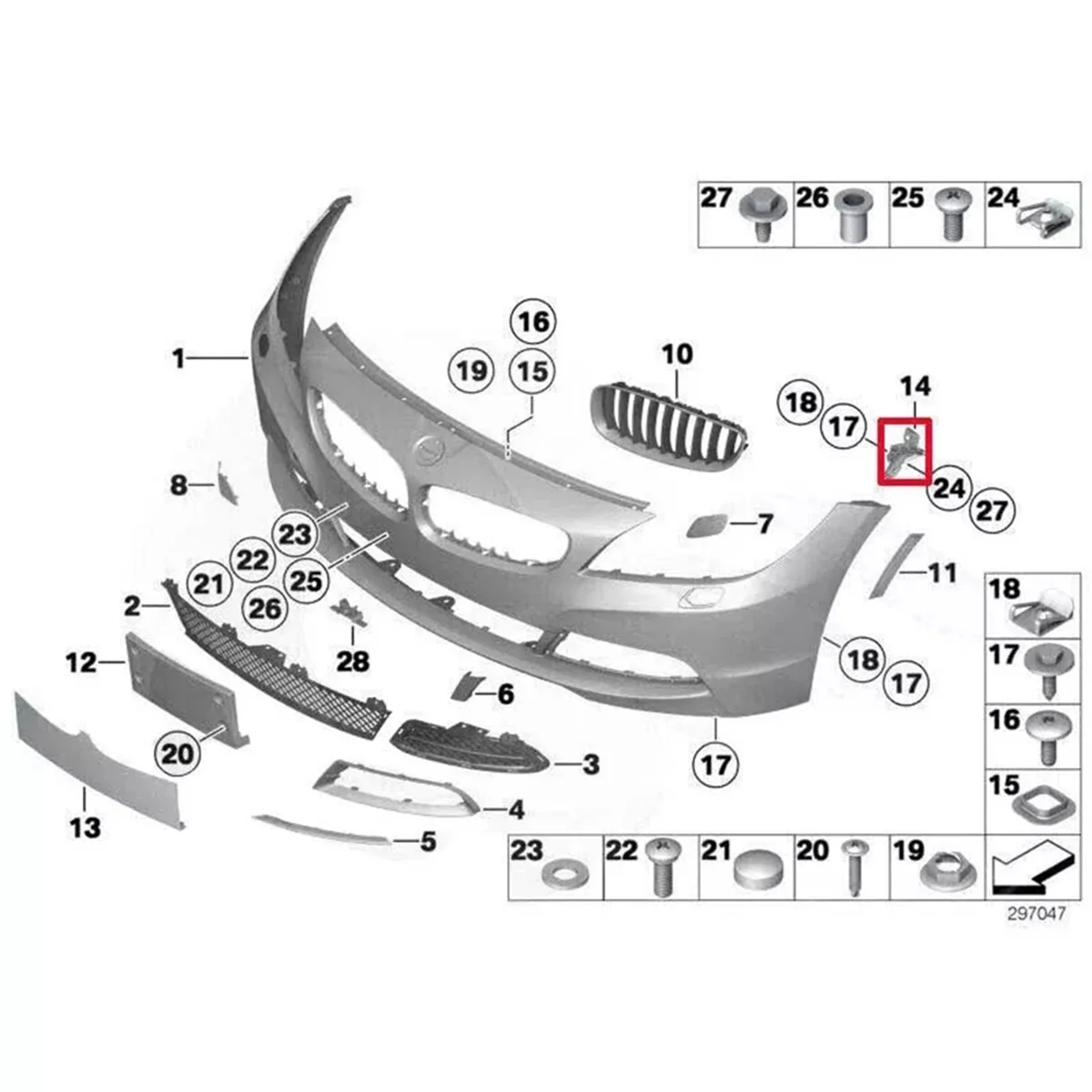 Dudukan Bumper Retainer Bumper depan, braket Bumper untuk BMW E89 Z4 2009 2016 51117192158 sisi kanan