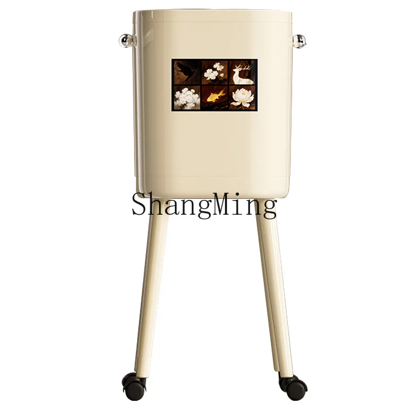 

PYH trash can household no-bending high-value high-foot kitchen press-type large-capacity pulley movable