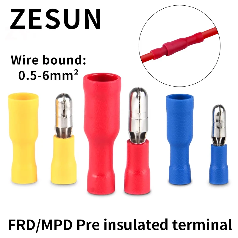 50/100pcs MPD/FRD male and female docking terminals for quick insertion and removal of automotive wire connectors